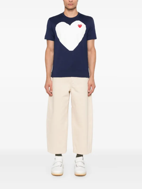 Comme Des Garçons Play ハートパッチ Tシャツ | ブルー | FARFETCH JP
