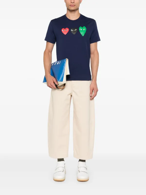Comme Des Garçons Play heart-print T-shirt | Blue | FARFETCH