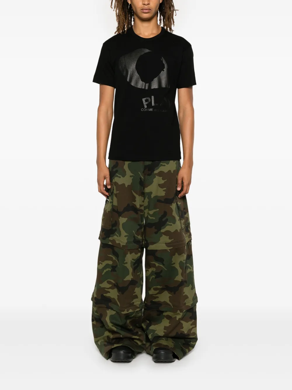 Comme Des Garçons Play T-shirt met oogprint Zwart
