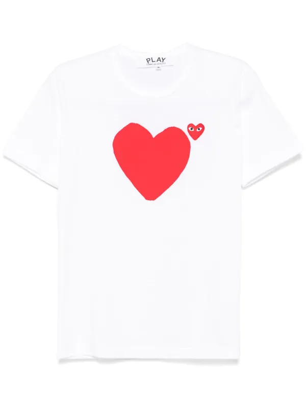 COMME des GARÇONS PLAY ハートプリント Tシャツ S Comme Des Garçons Play ハートプリント Tシャツ | ホワイト