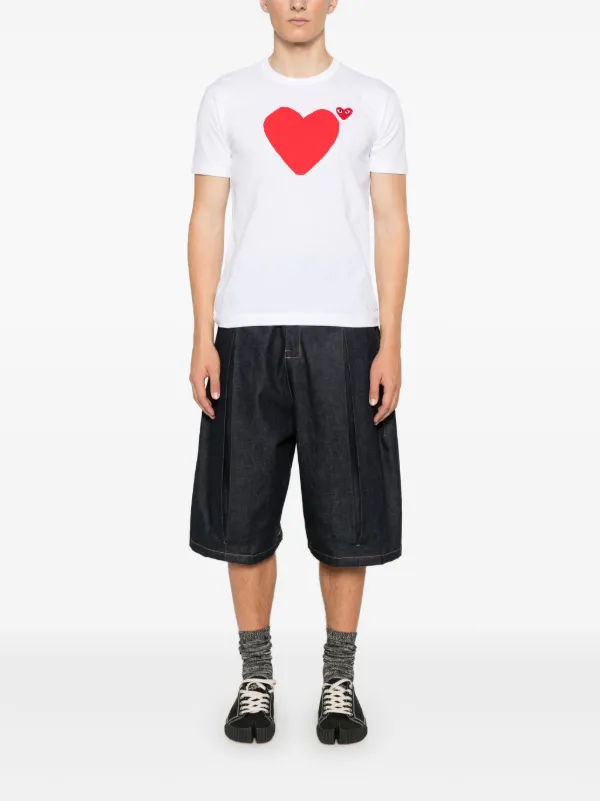 Comme Des Garçons Play ハートプリント Tシャツ | ホワイト