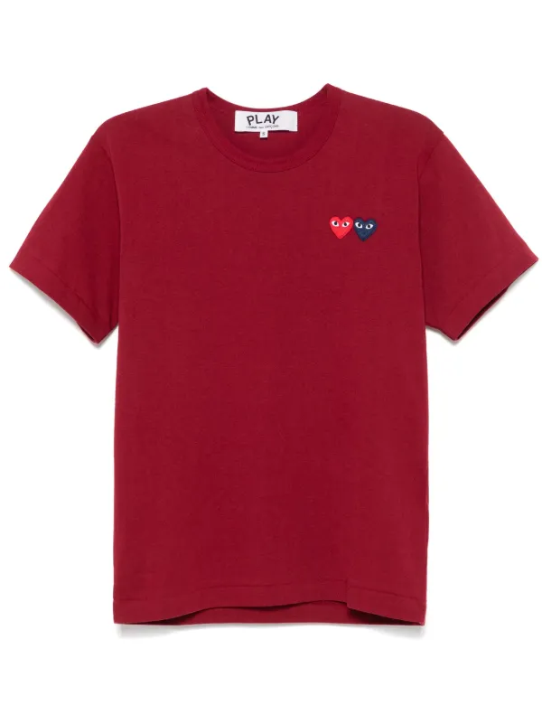 COMME online DES GARÇONS PLAY red double heart t-shirt