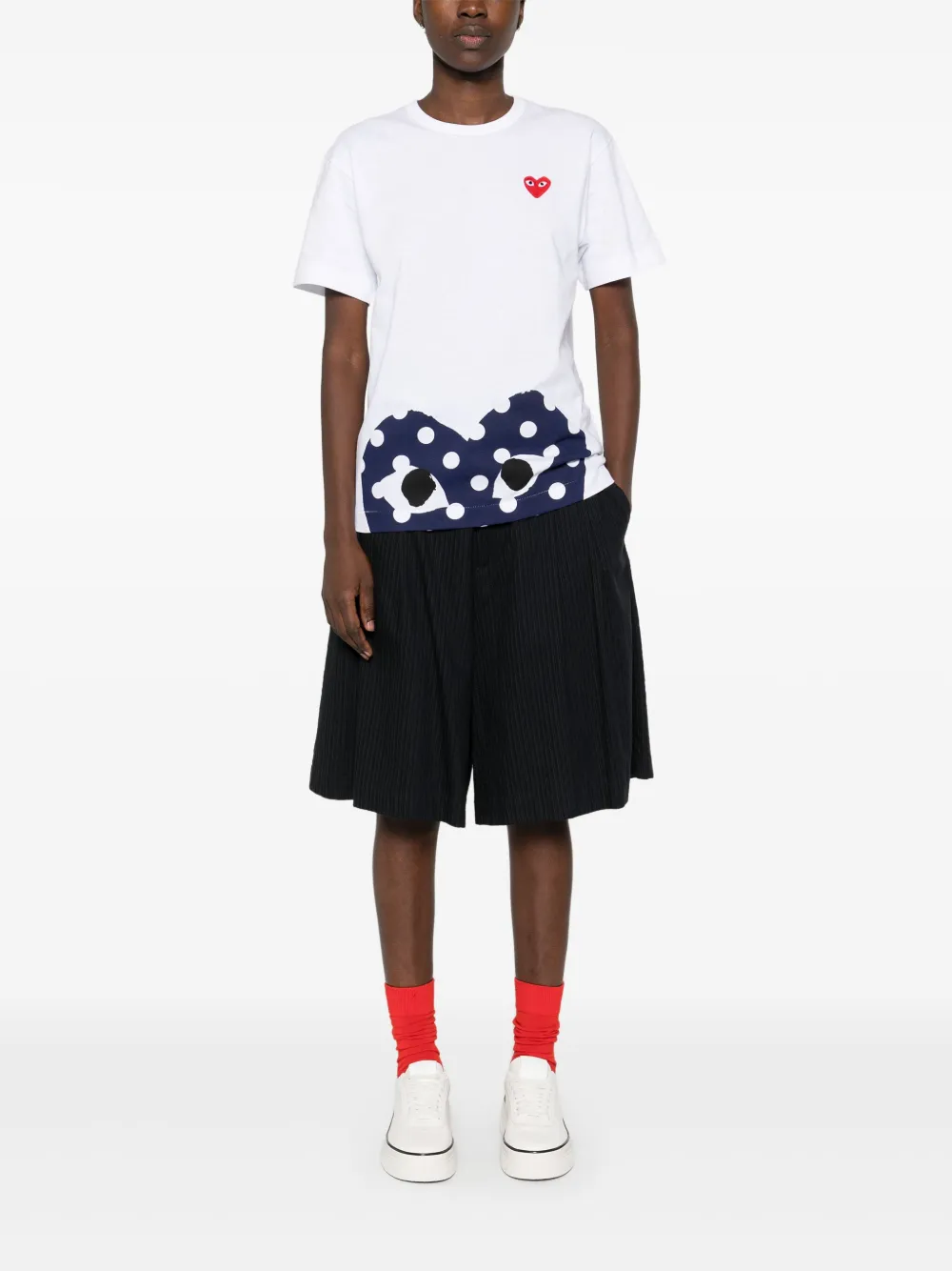 Comme Des Garçons Play T-shirt met hartprint Wit
