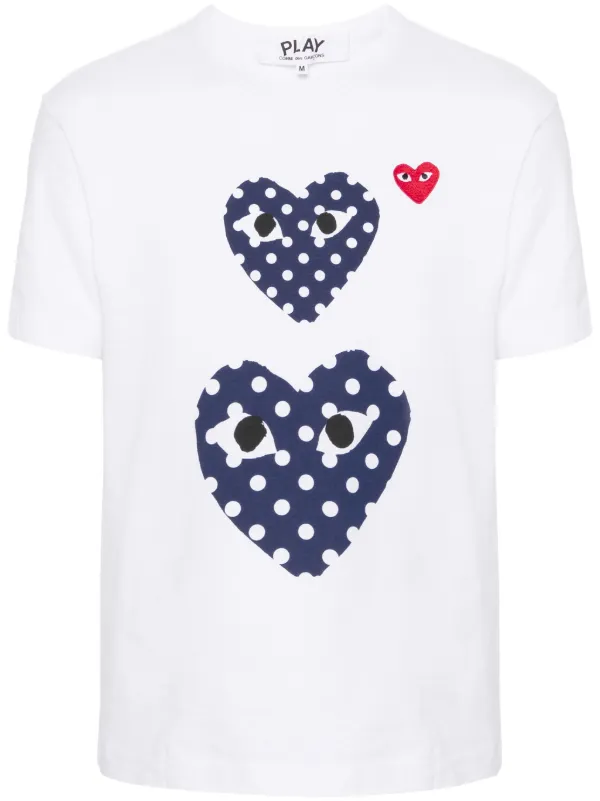 Comme Des Garçons Play ハートモチーフ Tシャツ | ホワイト | FARFETCH JP