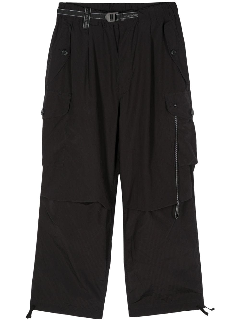 And Wander Belted Cargo Trousers In Black