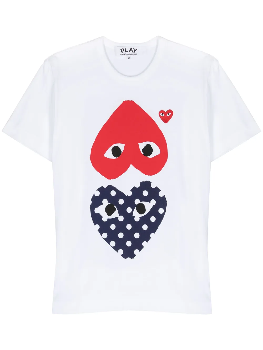 Comme Des Garçons Play Heart-print Cotton T-shirt In White