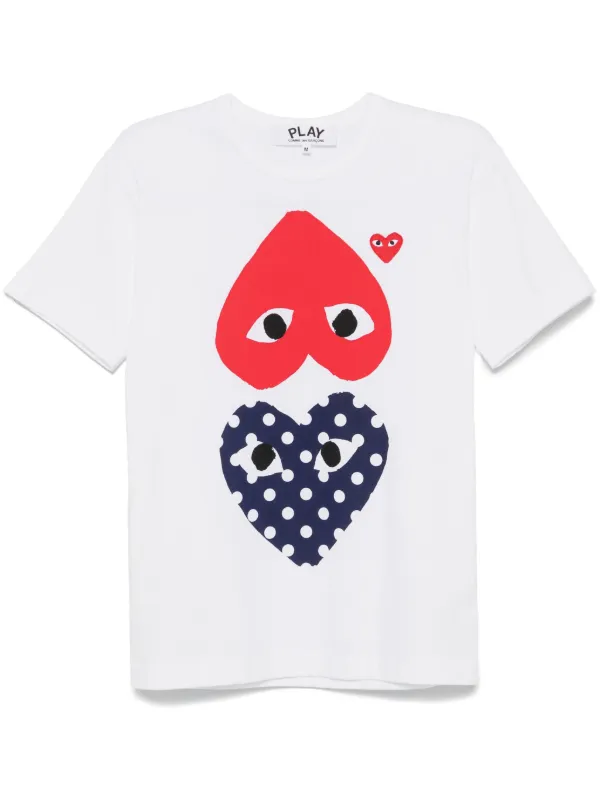 Comme Des Garçons Play ハートプリント Tシャツ | ホワイト | FARFETCH JP