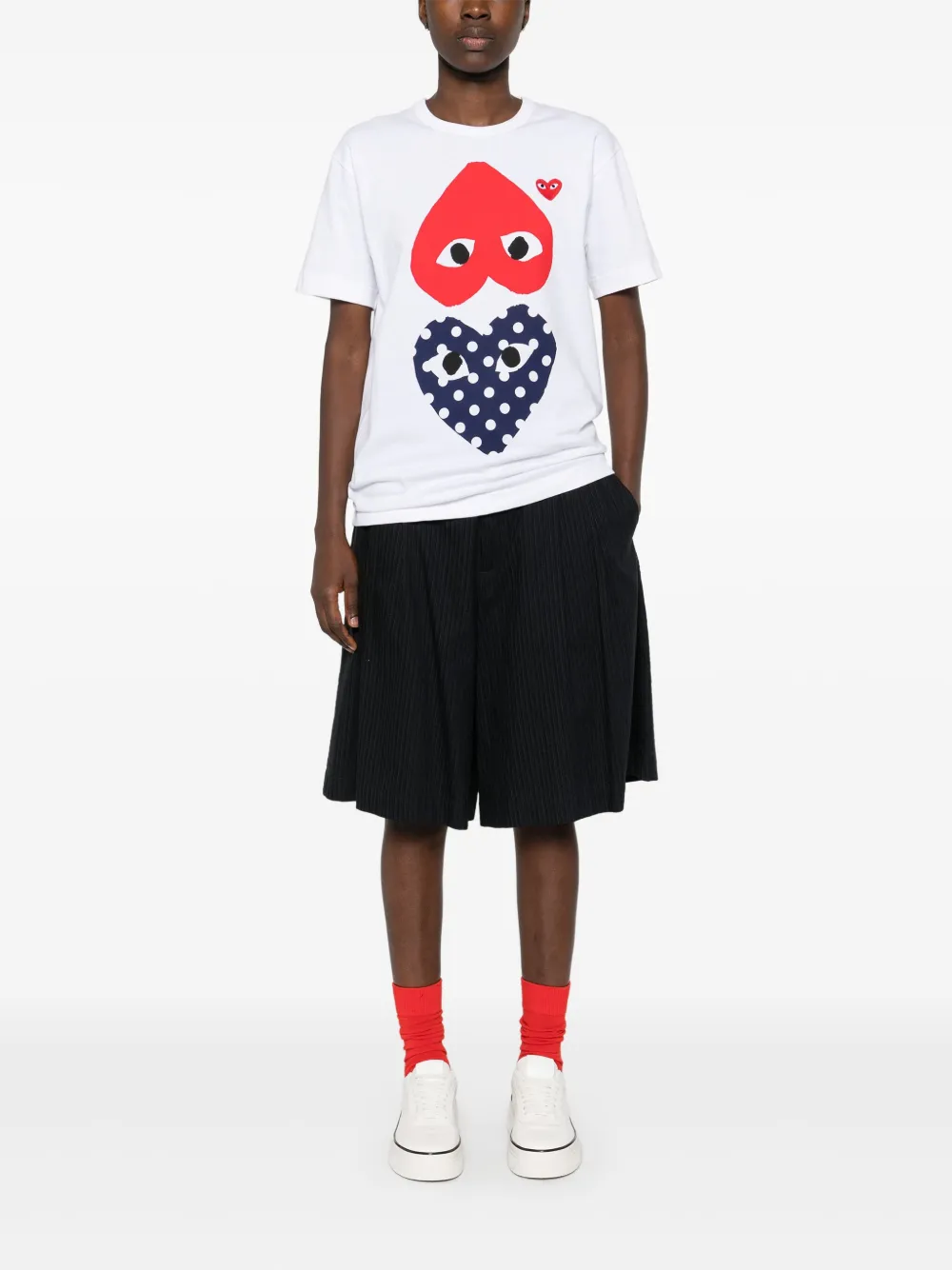Comme Des Garçons Play T-shirt met hartprint Wit