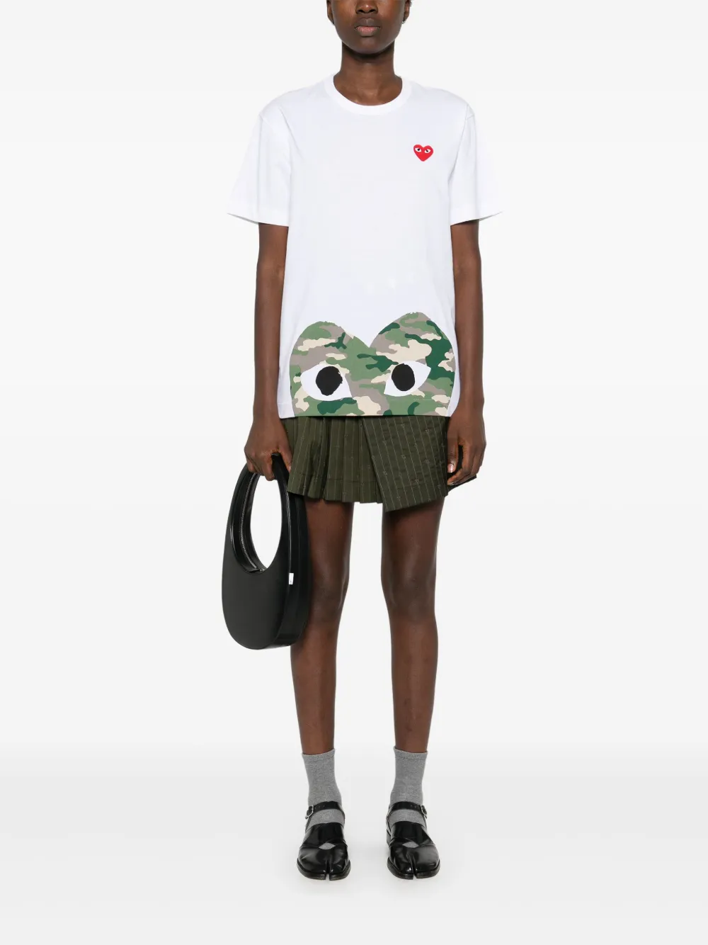 Comme Des Garçons Play T-shirt met hartpatch Wit