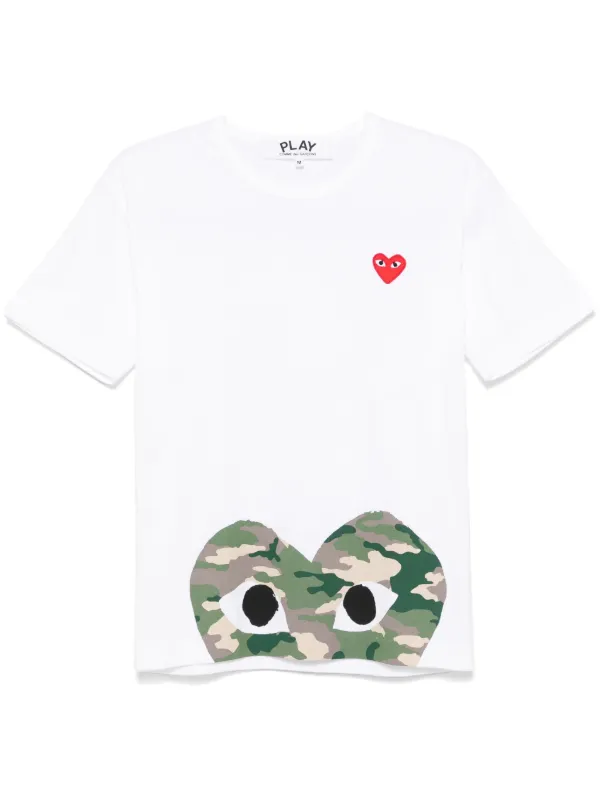 Comme Des Garçons Play ハートパッチ Tシャツ | ホワイト | FARFETCH JP