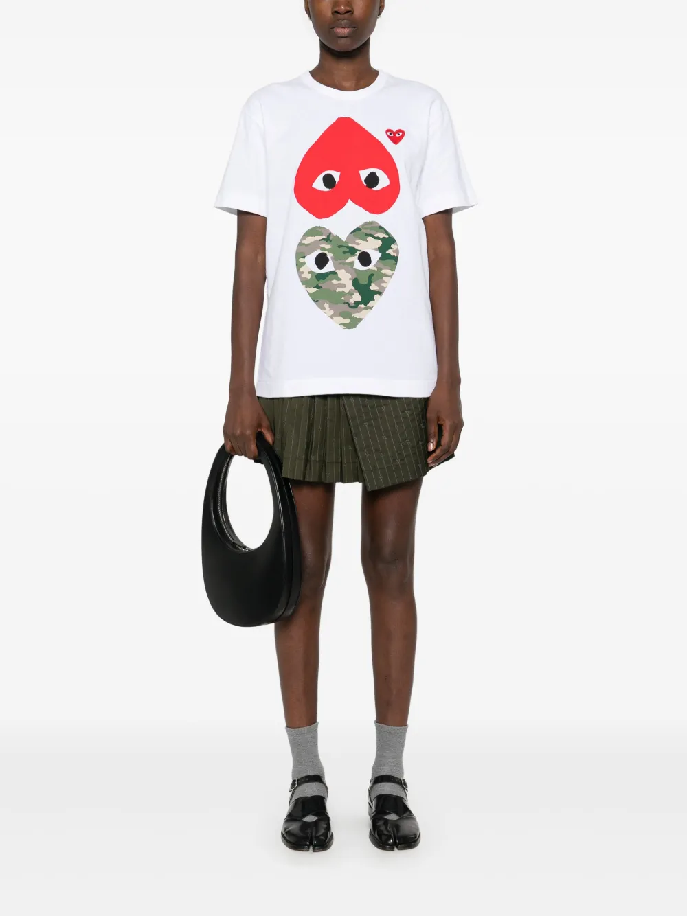 Comme Des Garçons Play T-shirt met hartprint Wit
