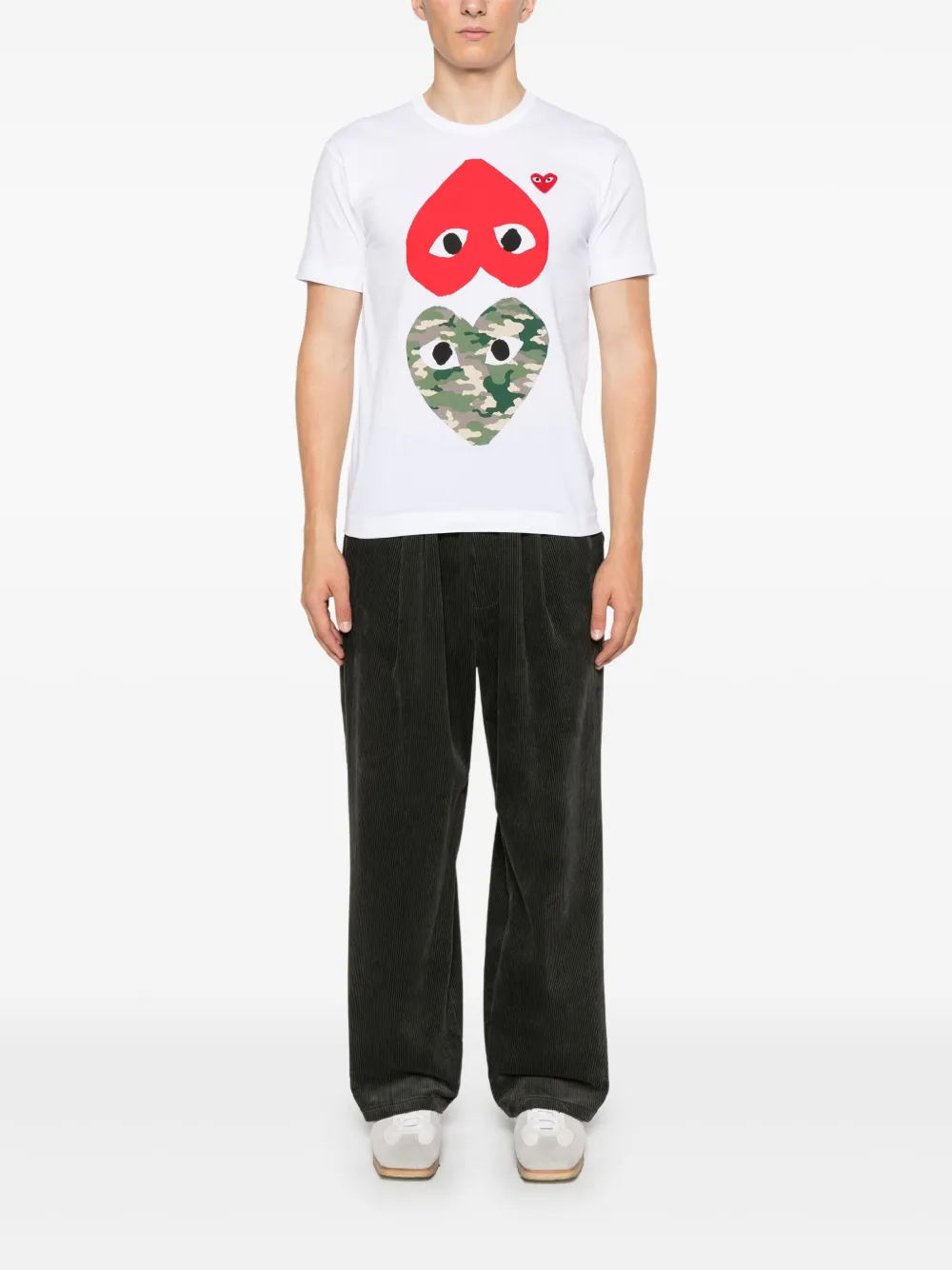 Comme Des Garçons Play T-shirt met hartprint - Wit