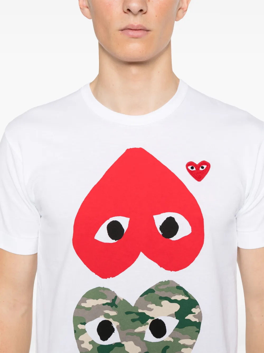 Comme Des Garçons Play T-shirt met hartprint Wit