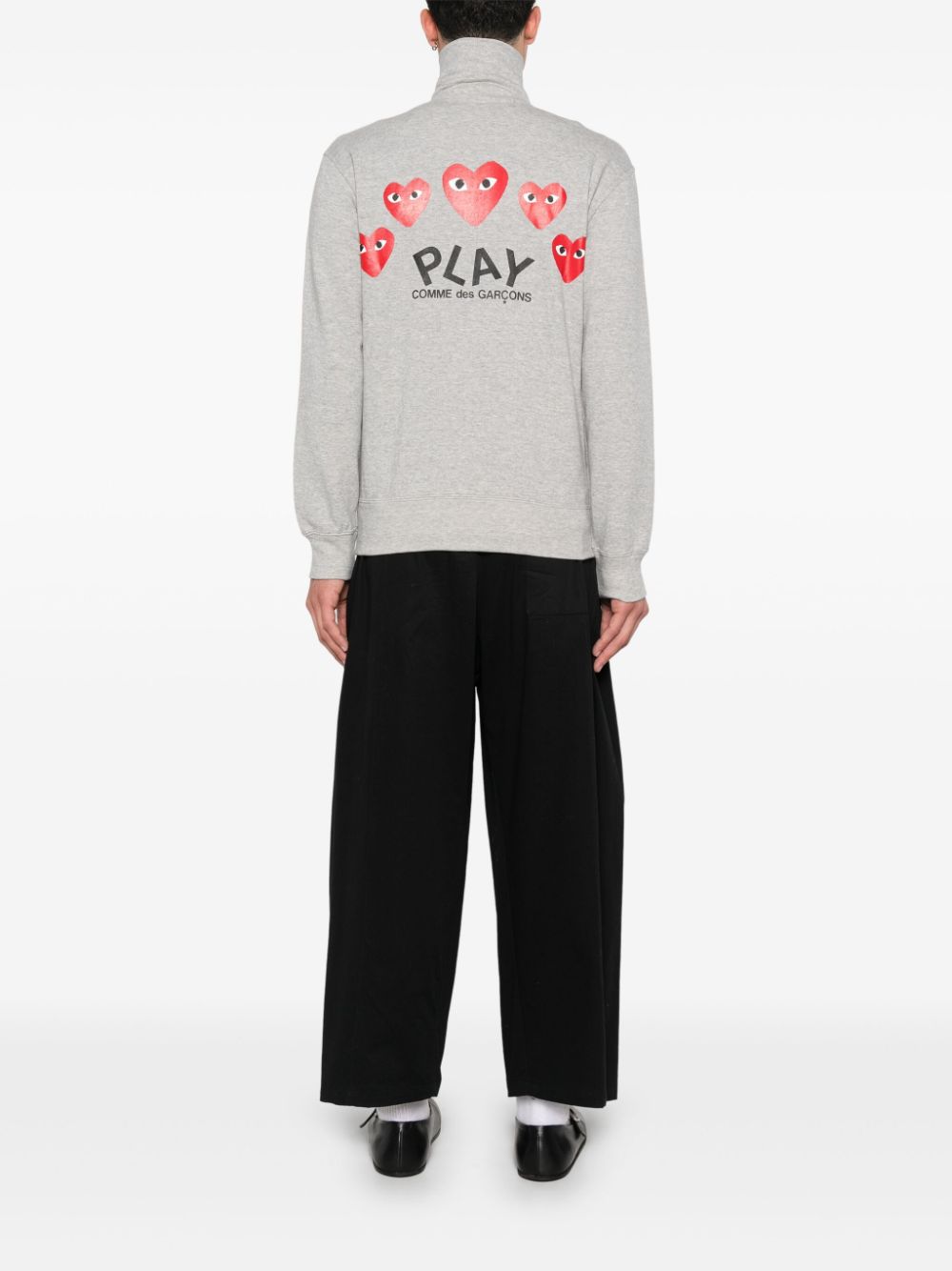 Comme Des Garçons Play Sweater met hartpatch - Grijs