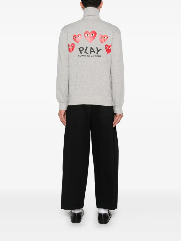 Comme Des Garcons Play heart patch Sweatshirt Grey FARFETCH