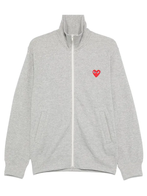 Comme Des Garcons Play heart patch Sweatshirt Grey FARFETCH TR