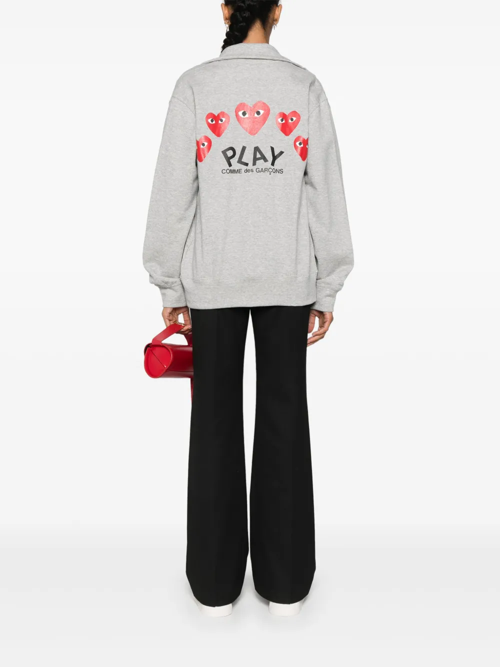 Comme Des Garçons Play Sweater met hartpatch Grijs