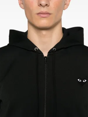 heart-patch zip-up hoodie 6