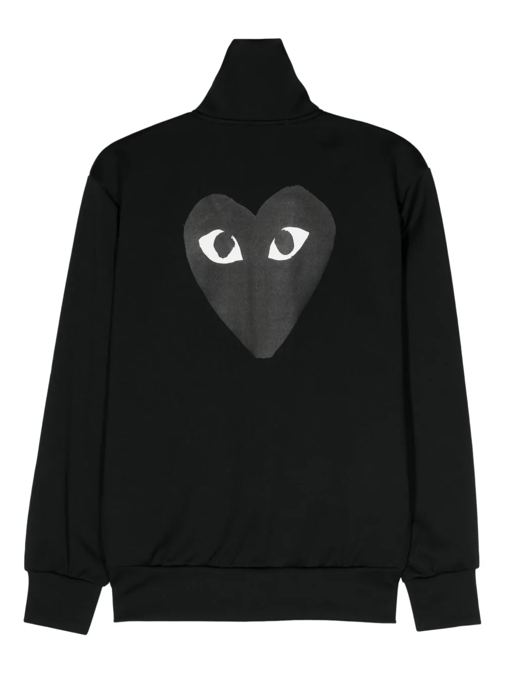 heart print jersey track jacket