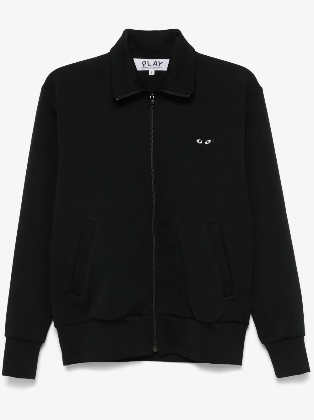Comme Des Garçons Play 하트 프린트 저지 트랙재킷 | 블랙 | Image 1