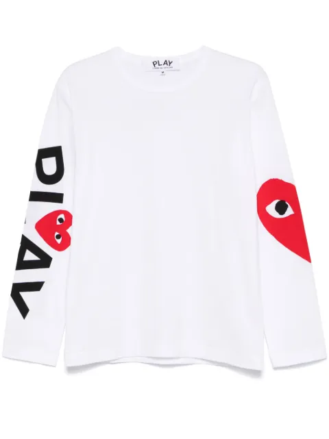 Comme Des Garçons Play تيشيرت بأكمام طويلة وطبعة قلب