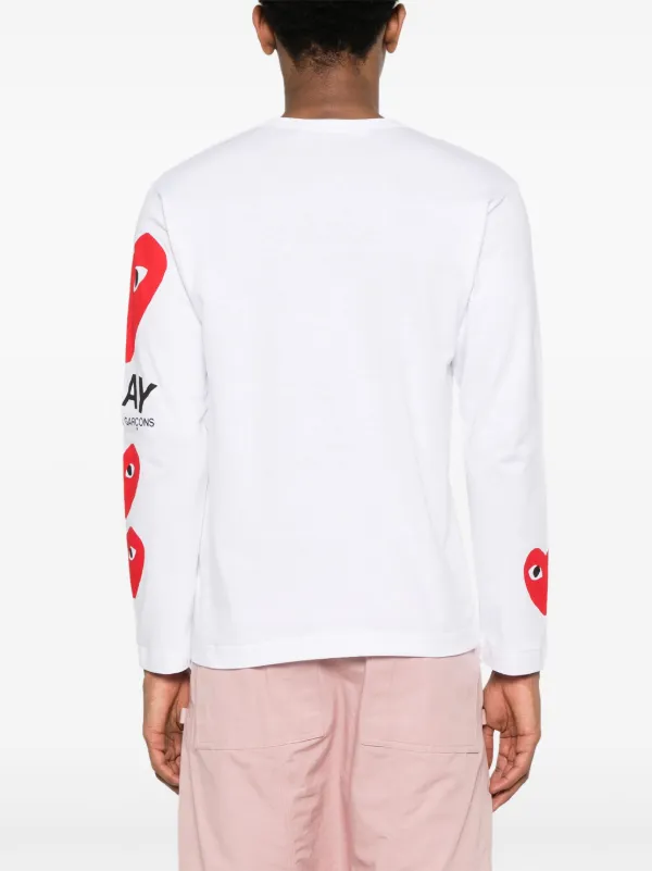 Comme Des Garçons Play heart-print T-shirt | White | FARFETCH JO