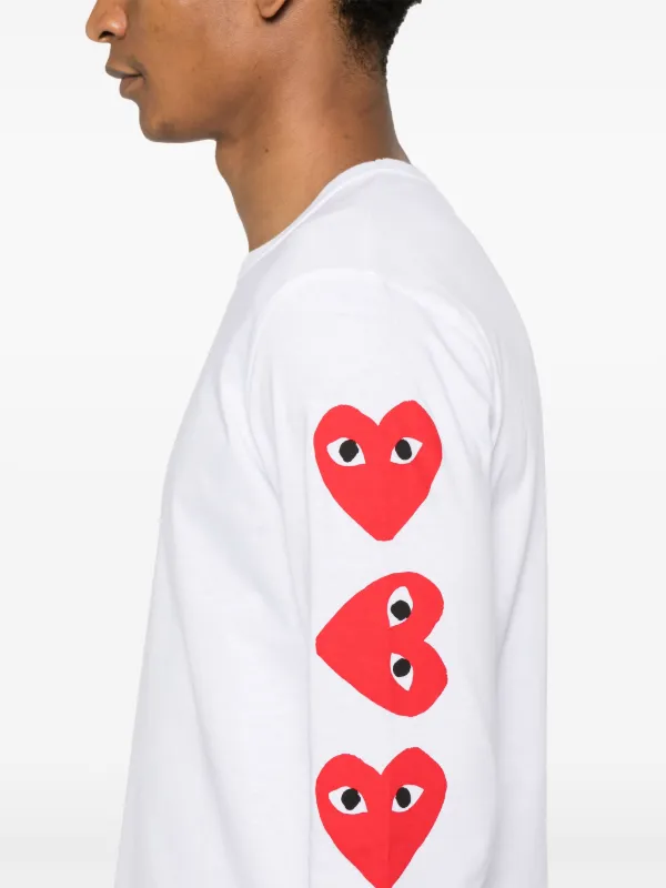 【COMME des GARÇONS PLAY】ハートプリントTシャツ Comme Des Garçons Play ハートプリント Tシャツ | ホワイト