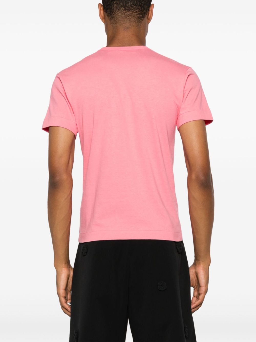 Shop Comme Des Garçons Play Heart-print Cotton T-shirt In Pink