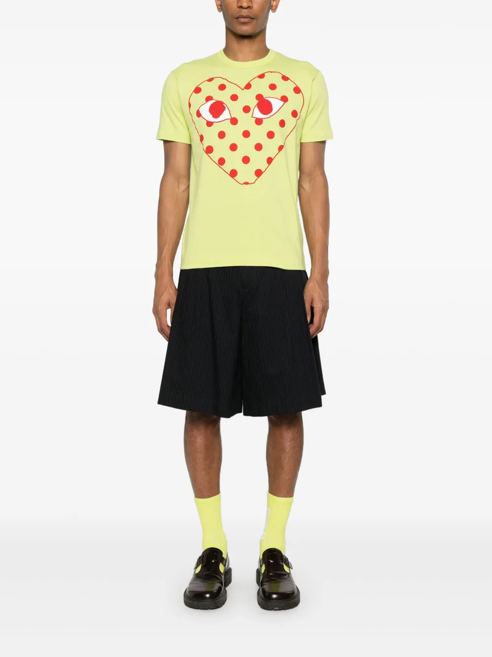 Comme Des Garçons Play Katoenen T-shirt met logoprint - Groen