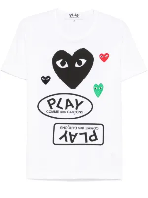 Comme Des Garçons Play スタッズトリム Tシャツ | ホワイト | FARFETCH JP