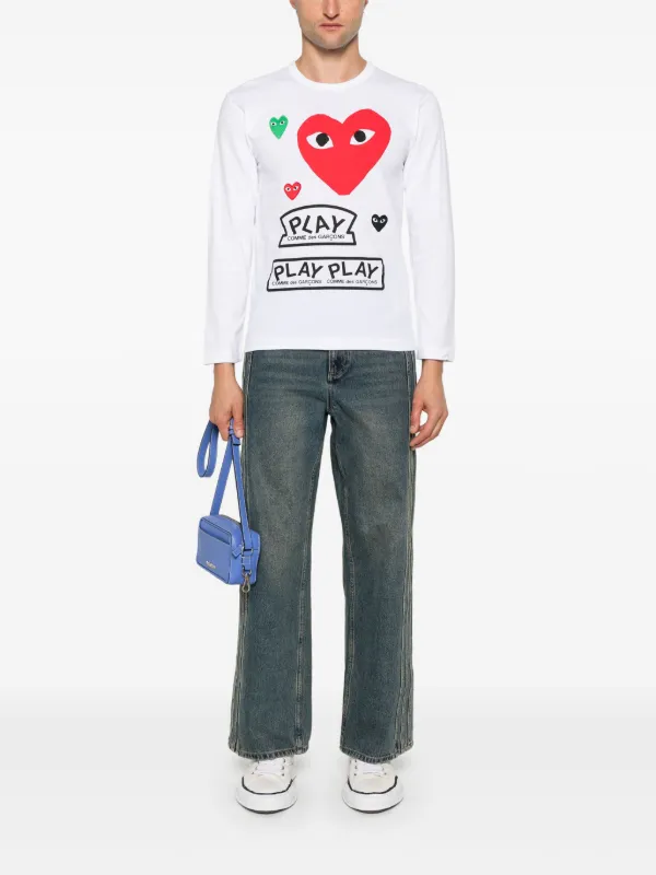 Comme Des Garçons Play ロゴ Tシャツ | ホワイト | FARFETCH JP