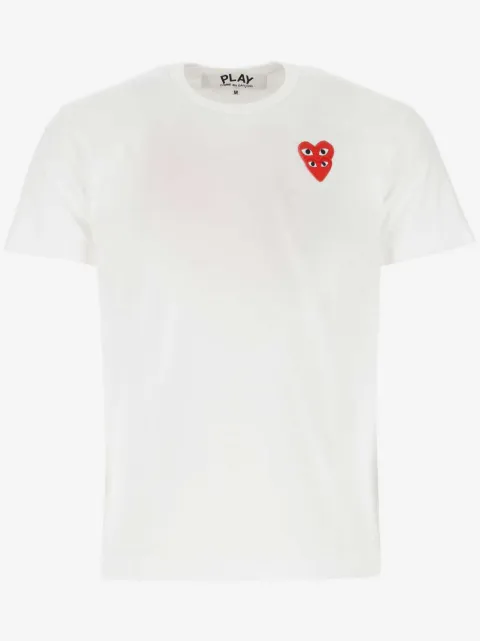 Comme Des Garçons Play Camiseta com patch de coração duplo