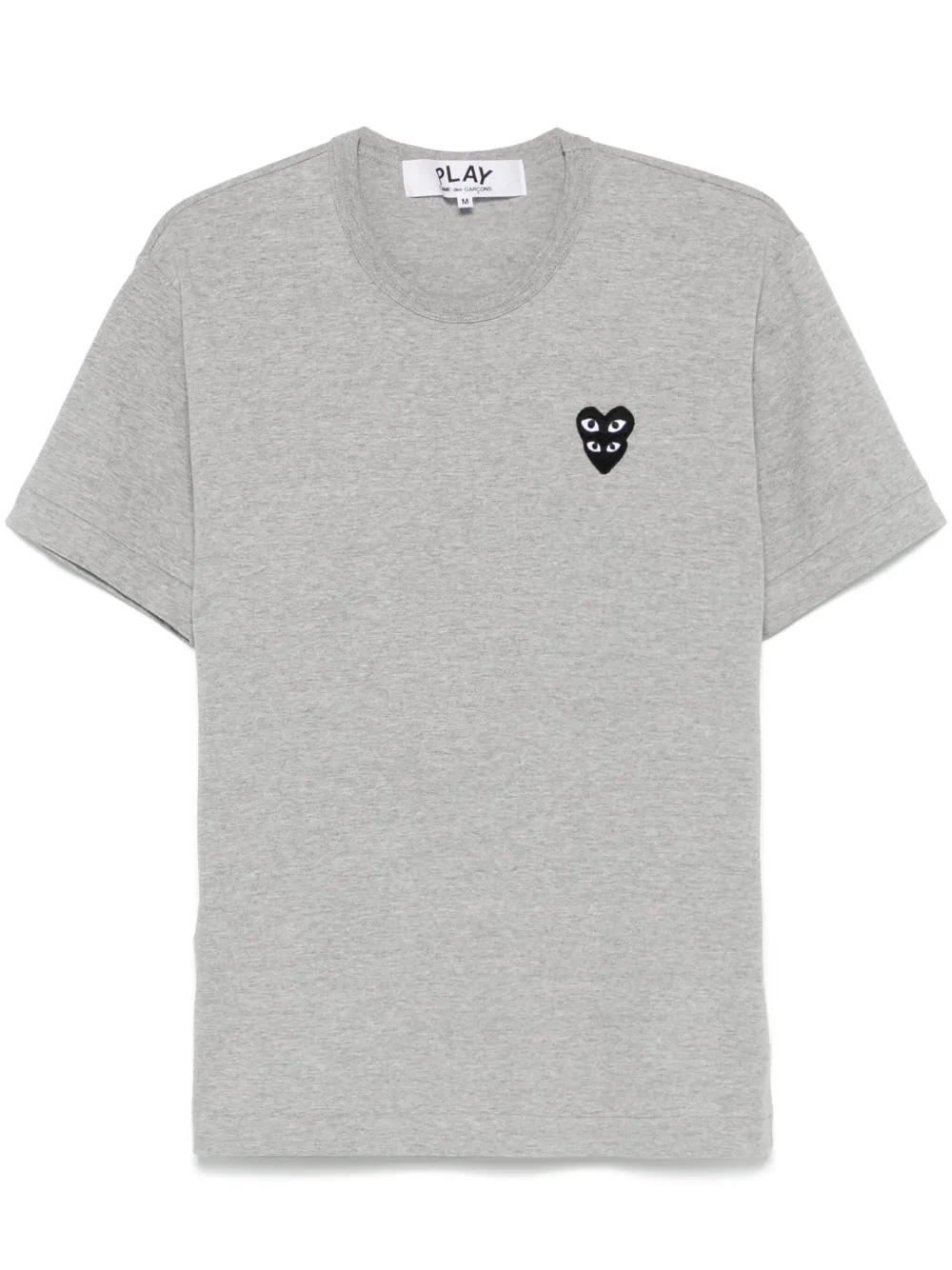 Play Comme des GARCON Double heart patch T Shirt Grey