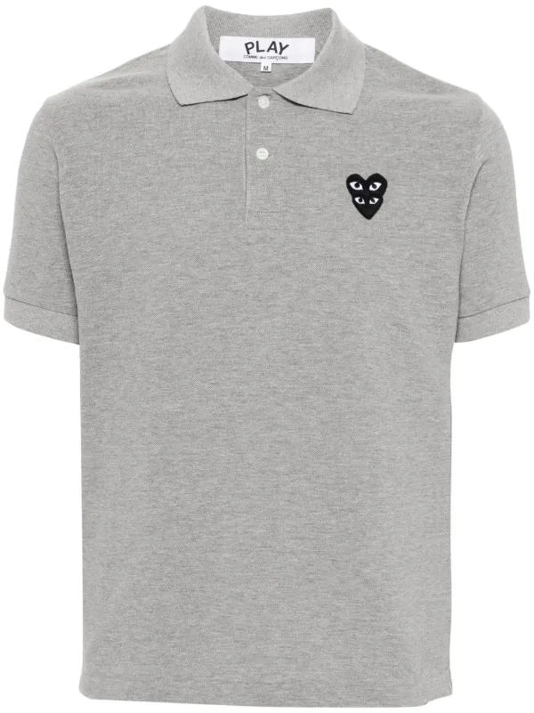 【良品】COMME des GARÇONS PLAY グレー ポロシャツ　ハート Comme Des Garçons Play ハートパッチ ポロシャツ | グレー
