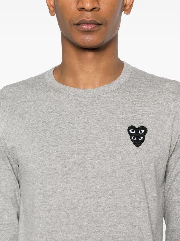 Comme Des Garçons Play ロゴ Tシャツ | グレー | FARFETCH JP