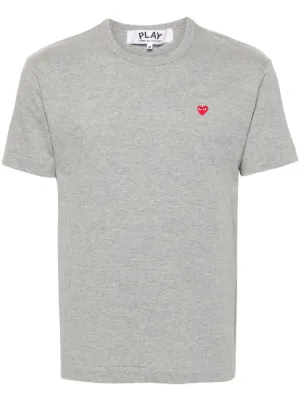 Comme Des Garçons Play Play heart-emblem T-shirt | Grey | FARFETCH