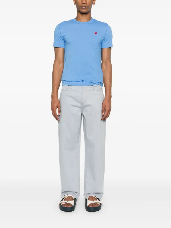 Comme Des Garçons Play Cotton T-shirt | Blue | FARFETCH