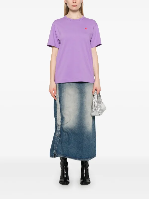 Comme Des Garçons Play Camiseta Com Aplicação De Logo | Roxo