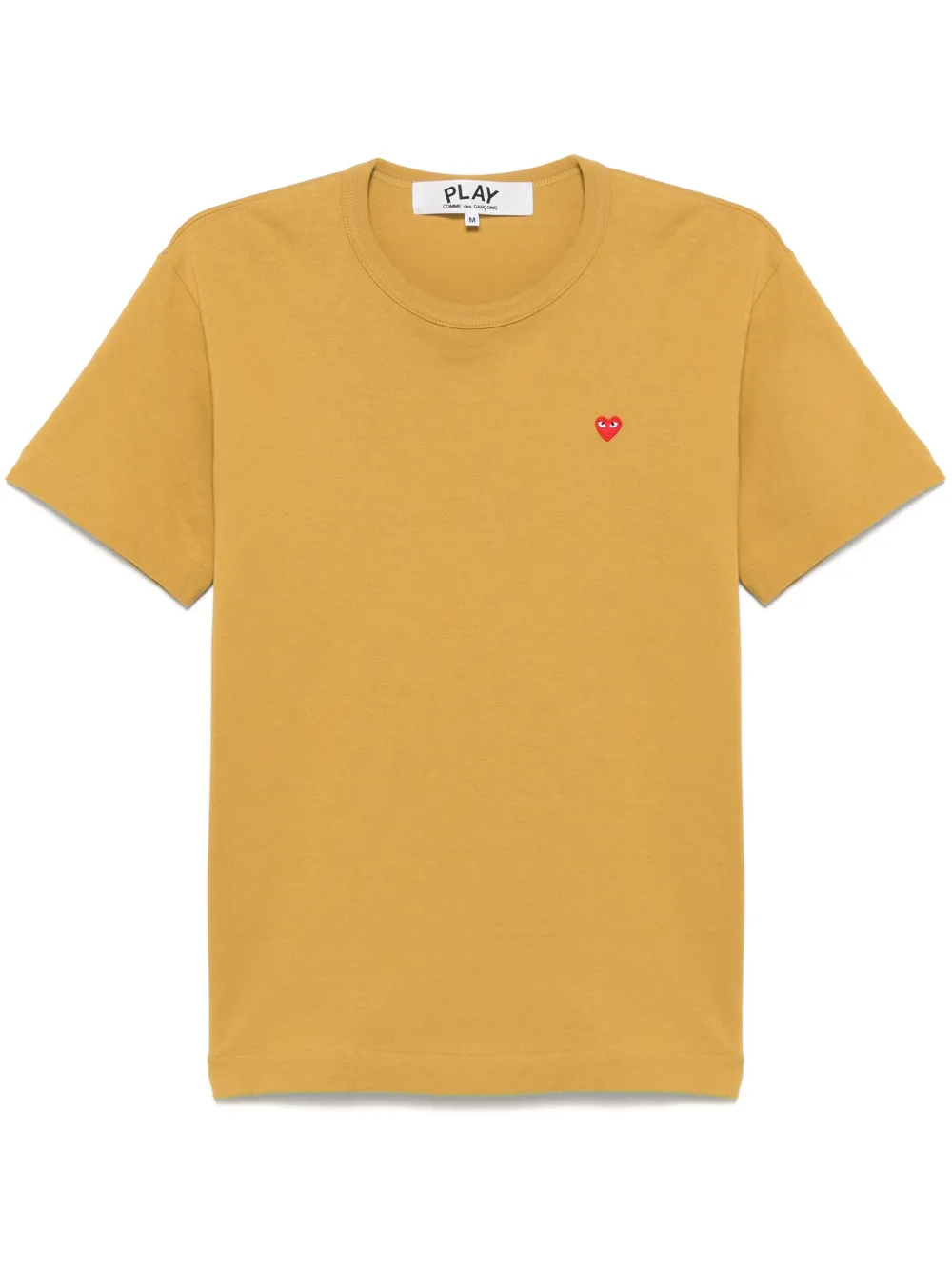 Play Comme des GARCON heart patch T Shirt Yellow