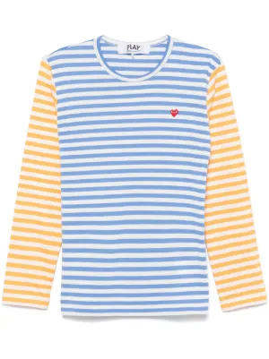 Comme Des Garçons Play ストライプ Tシャツ | ブルー | FARFETCH JP