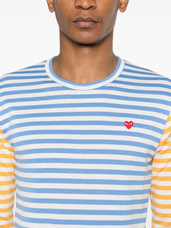 Comme Des Garçons Play ストライプ Tシャツ | ブルー | FARFETCH JP