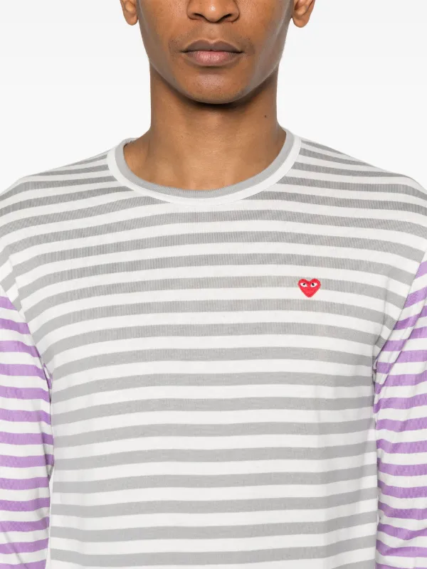 Comme Des Garçons Play T-shirt a Righe | Grigio | FARFETCH IT