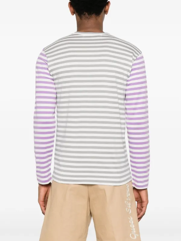 COMME des GARÇONS グレー ストライプ カットソー アーカイブ Comme Des Garçons Play ストライプ Tシャツ | グレー | FARFETCH JP