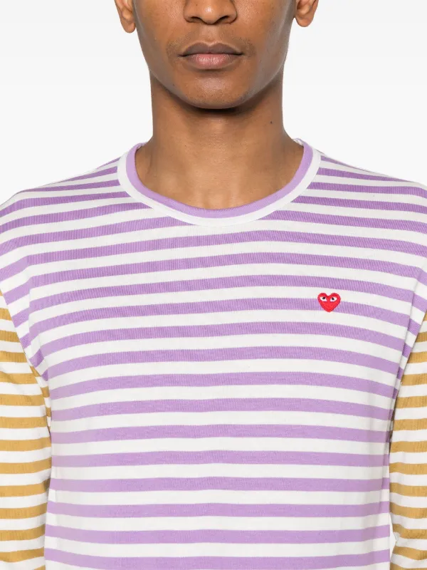 Comme Des Garcons Play Mini Heart patch T shirt Purple FARFETCH CA