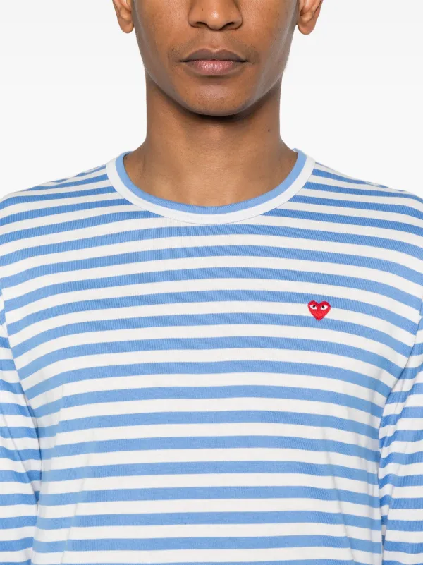 Comme Des Garçons Play ストライプ Tシャツ | ブルー | FARFETCH JP