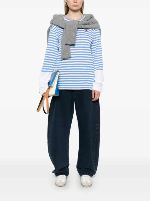 PLAY ストライプ Tシャツ Sサイズ Comme Des Garçons Play ストライプ Tシャツ | ブルー | FARFETCH JP