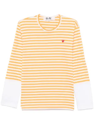 Comme Des Garçons Play ストライプ ロゴ Tシャツ 通販 - FARFETCH