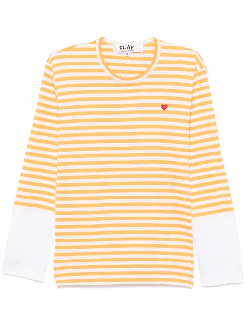 T-shirt rayé à patch cœur - Comme Des Garçons Play - Modalova