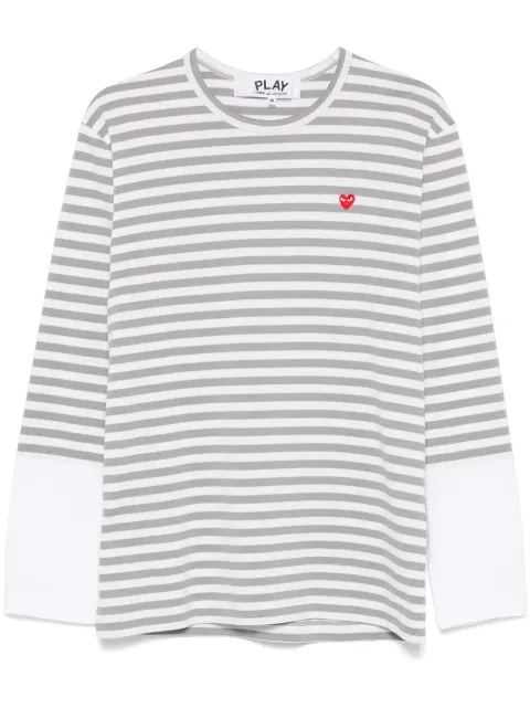Comme Des Garçons Play t-shirt rayé à patch cœur