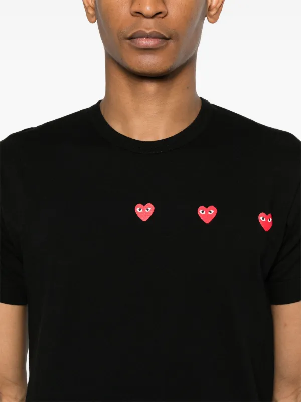 トップス BLACK COMME des GARCONS print t-shirt Comme Des Garçons Play logo-print T-shirt | Black | FARFETCH